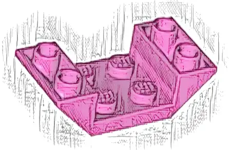 Slope, Inverted 45 4 x 2 Double with 2 x 2 Cutout