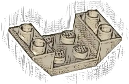 Slope, Inverted 45 4 x 2 Double with 2 x 2 Cutout
