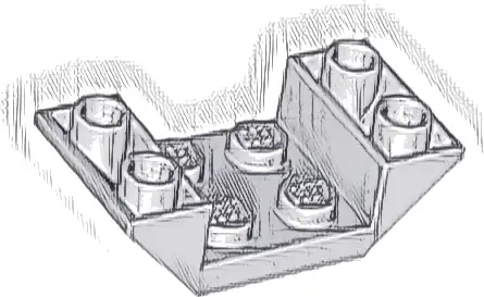 Slope, Inverted 45 4 x 2 Double with 2 x 2 Cutout
