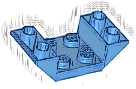 Slope, Inverted 45 4 x 2 Double with 2 x 2 Cutout