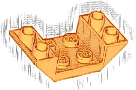 Slope, Inverted 45 4 x 2 Double with 2 x 2 Cutout