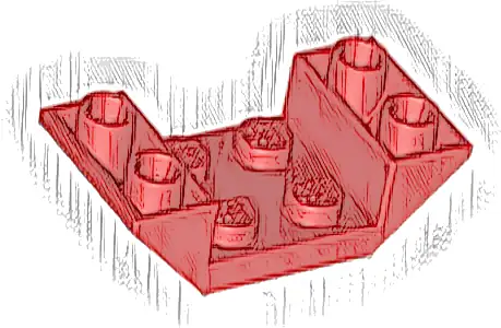 Slope, Inverted 45 4 x 2 Double with 2 x 2 Cutout