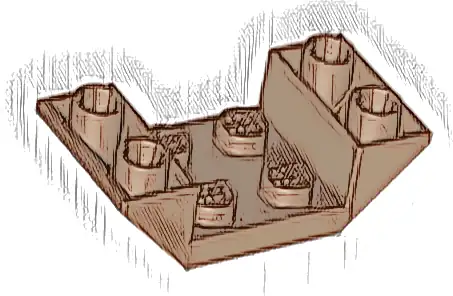 Slope, Inverted 45 4 x 2 Double with 2 x 2 Cutout