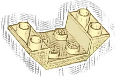 Slope, Inverted 45 4 x 2 Double with 2 x 2 Cutout