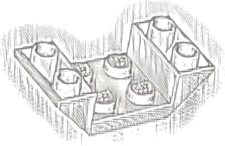 Slope, Inverted 45 4 x 2 Double with 2 x 2 Cutout