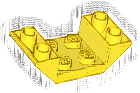 Slope, Inverted 45 4 x 2 Double with 2 x 2 Cutout