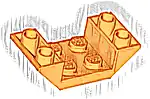 Część LEGO® 4871 Nachylenie, Odwrócone 45 4 x 2 Podwójne z Wycięciem 2 x 2