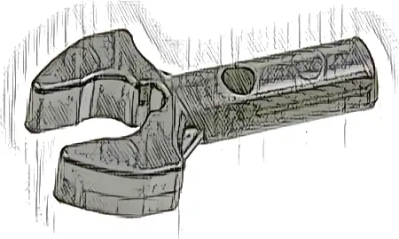 Bar   1L with Clip Mechanical Claw - Cut Edges and Hole on Side