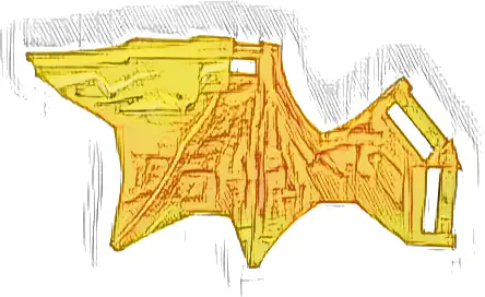 Dragon Wing 11 x 5 with Bar Handles with Marbled Bright Light Orange Pattern