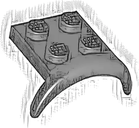 Vehicle, Mudguard 3 x 3 x 1 with Arch Round