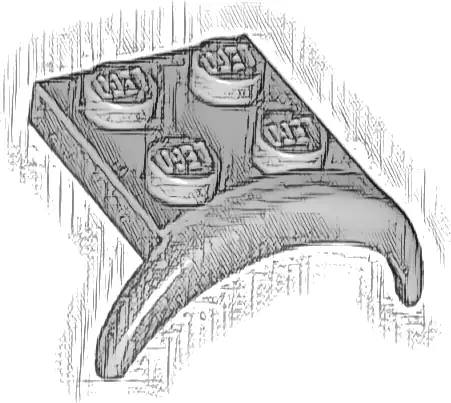 Vehicle, Mudguard 3 x 3 x 1 with Arch Round