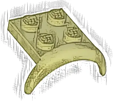 Vehicle, Mudguard 3 x 3 x 1 with Arch Round