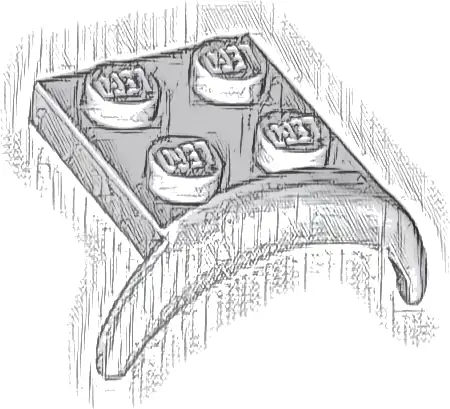 Vehicle, Mudguard 3 x 3 x 1 with Arch Round