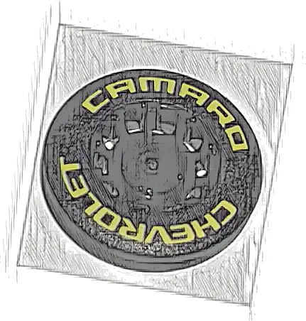 Wheel Cover 10 Spoke Recessed with Yellow 'CHEVROLET CAMARO' Pattern