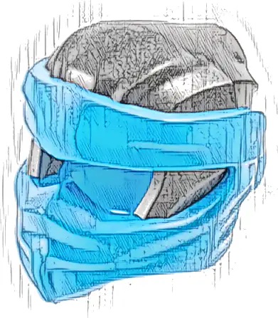 Minifigure, Headgear Ninjago Wrap Type 9 with Molded Dark Azure Wraps and Knot Pattern