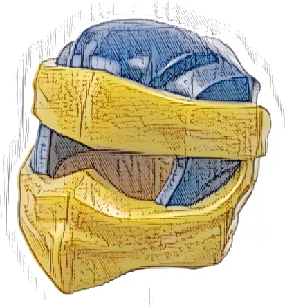 Minifigure, Headgear Ninjago Wrap Type 9 with Molded Pearl Gold Wraps and Knot Pattern