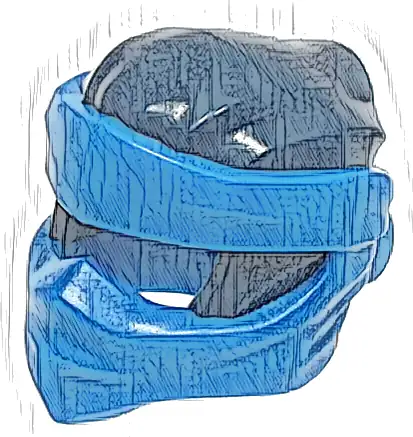 Minifigure, Headgear Ninjago Wrap Type 9 with Molded Blue Wraps and Knot Pattern