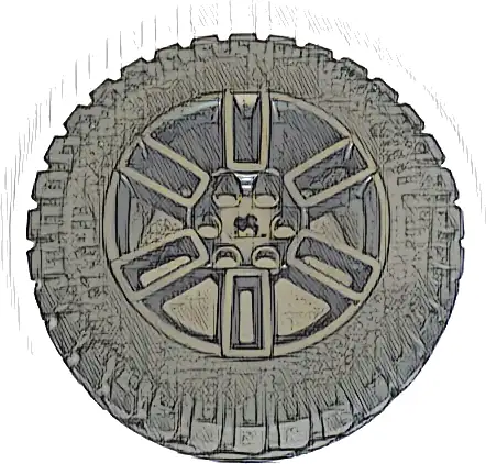 Wheel 56mm D. x 34mm Technic Racing Medium, 6 Pin Holes, Axle Hole, Open Spokes with Black Tire 87.9 x 36 (49294 / 4455)