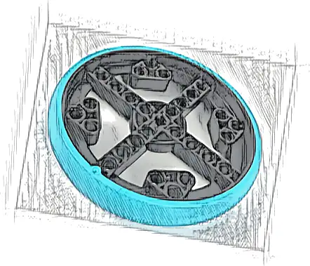 Wheel 88 x 14 Technic with Axle Hole and 28 Pin Holes with Molded Medium Azure Hard Rubber Tire Pattern