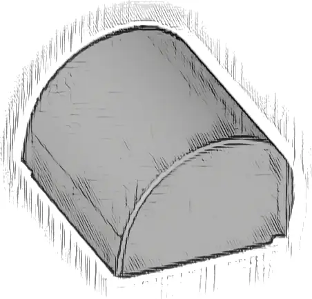 Slope, Curved 1 x 1 x 2/3 Double