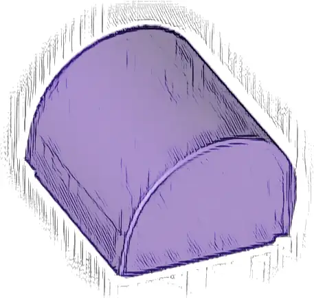 Slope, Curved 1 x 1 x 2/3 Double