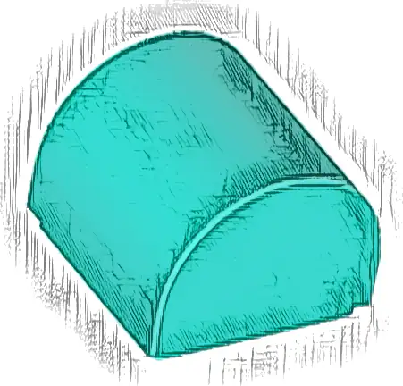 Slope, Curved 1 x 1 x 2/3 Double