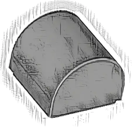 Slope, Curved 1 x 1 x 2/3 Double