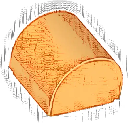 Slope, Curved 1 x 1 x 2/3 Double