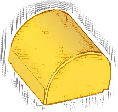 Slope, Curved 1 x 1 x 2/3 Double