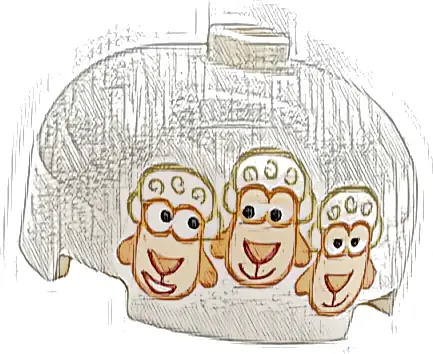 Brick, Round 3 x 3 x 1 1/3 Dome Top - Open Stud with 3 Sheep Pattern (Toy Story Billy, Goat, and Gruff)