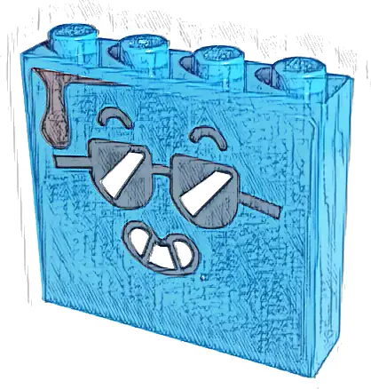 Brick 1 x 4 x 3 with Face with Sunglasses Pattern on Both Sides (Stickers) - Set 60253