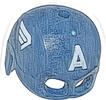 Minifigure, Headgear Helmet Mask, Hole on Top with White Letter A and Wings on Sides Pattern (Captain America)