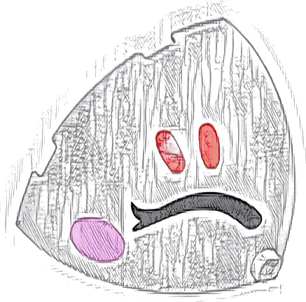 Brick, Round Corner 4 x 4 x 2 2/3 Dome Top with Black Closed Eyelid, Bright Pink Cheek Oval, and Red Eyelashes Pattern Model Right Side