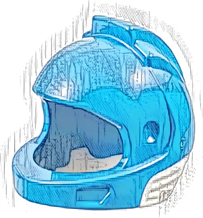 Minifigure, Headgear Helmet Space, City Astronaut with Molded White Neck Base Pattern