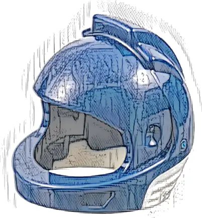 Minifigure, Headgear Helmet Space, City Astronaut with Molded White Neck Base Pattern