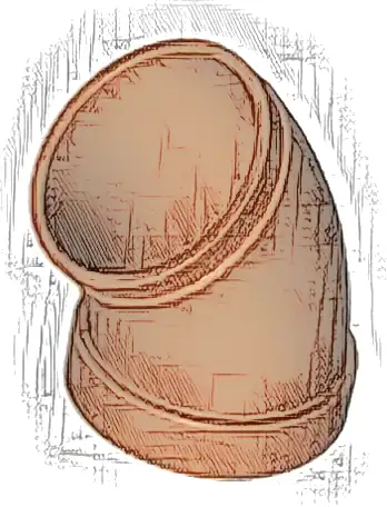 Cylinder Tube, Curved 45 degrees