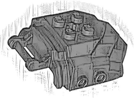 Cockpit Front 4 x 5 x 2 with Bar Handle and Studs on Sides