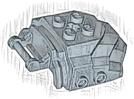 Cockpit Front 4 x 5 x 2 with Bar Handle and Studs on Sides