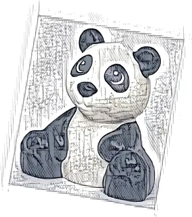 Duplo Bear Baby Cub, Sitting with Molded Black Ears, Nose, Arms, Legs, and Tail, and Printed Eyes Pattern (Panda Bear)