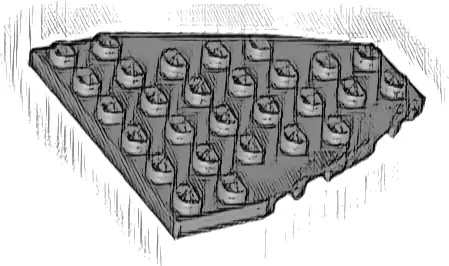 Wedge, Plate 7 x 6 with Stud Notches (Boat Bow Plate)