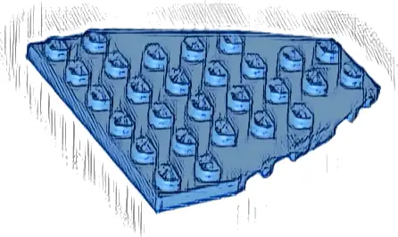 Wedge, Plate 7 x 6 with Stud Notches (Boat Bow Plate)