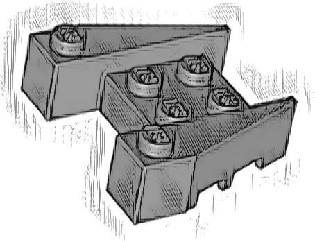 Wedge 3 1/2 x 4 with Stud Notches