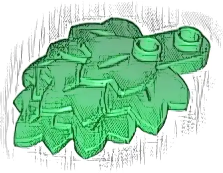 Plant Plate, Round 1 x 2 with Layered Leaves