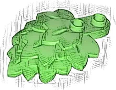 Plant Plate, Round 1 x 2 with Layered Leaves