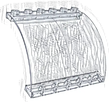 Panel 6 x 5 x 3 1/3 Curved Top