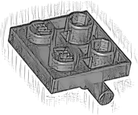 Plate, Modified 2 x 2 with Bar on Bottom