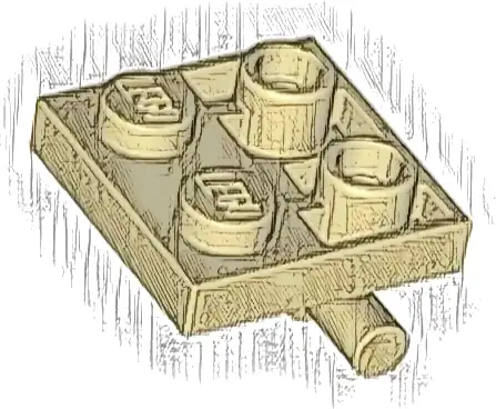 Plate, Modified 2 x 2 with Bar on Bottom