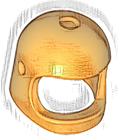 Minifigure, Headgear Helmet Space / Town with Thick Chin Strap - with Visor Dimples (Reissue with Top Dimple)