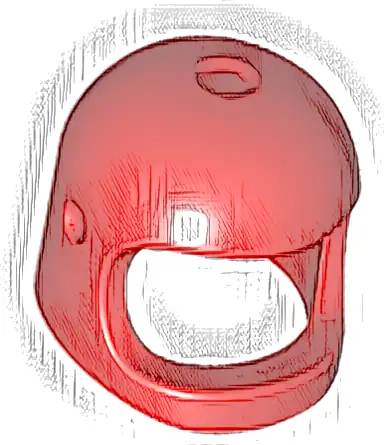 Minifigure, Headgear Helmet Space / Town with Thick Chin Strap - with Visor Dimples (Reissue with Top Dimple)