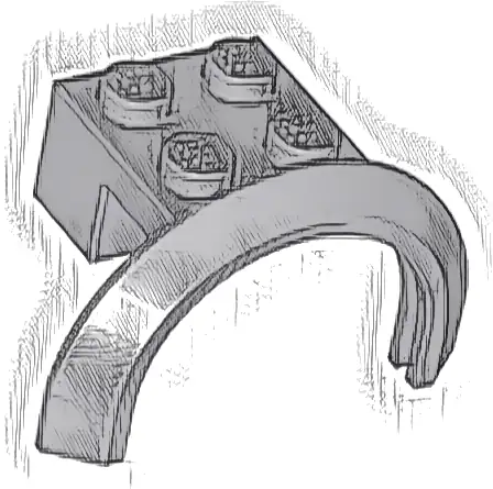 Vehicle, Mudguard 4 x 2 1/2 x 1 2/3 with Arch Round